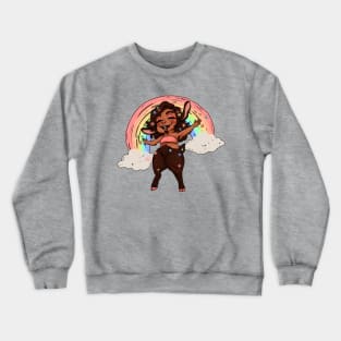 Joyful Satyr Flower Rainbow Happy Monster Girl Crewneck Sweatshirt